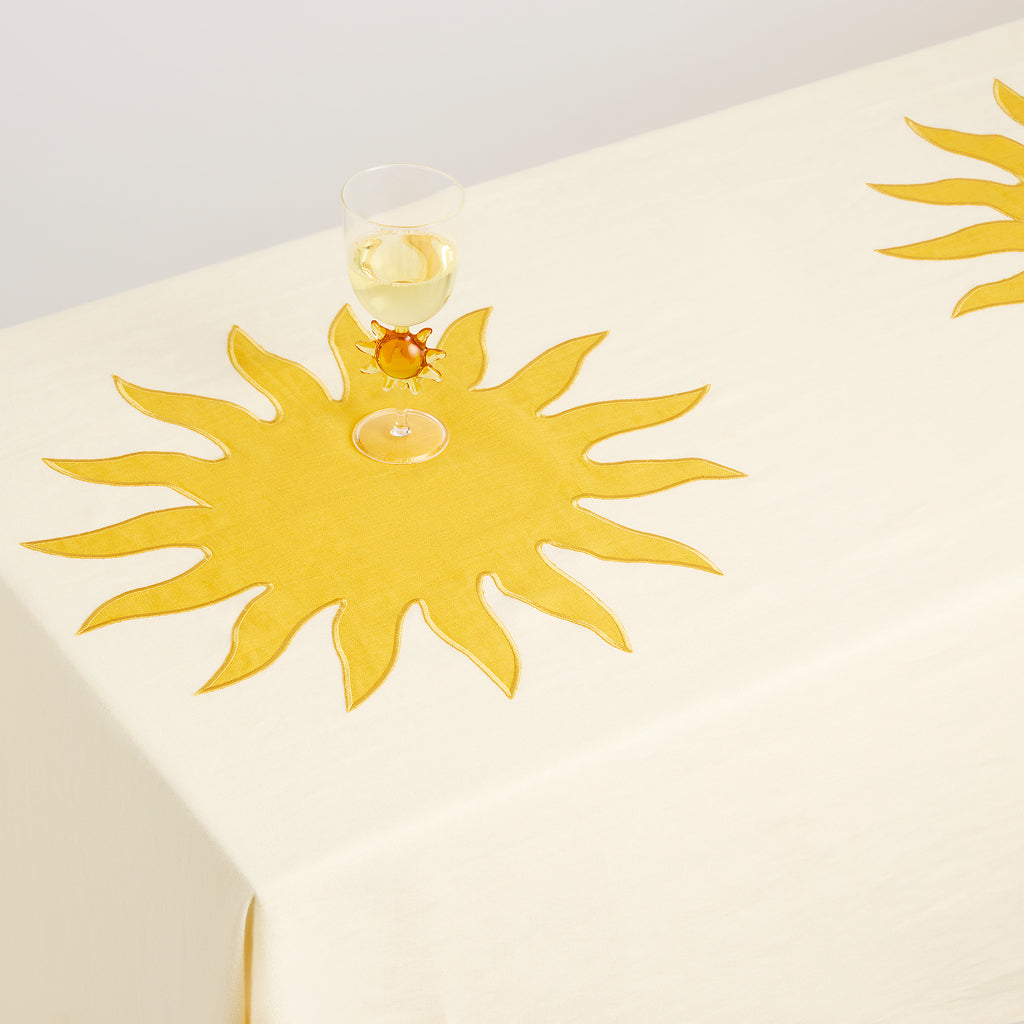 Le Soleil Tablecloth | Ivory & Yellow