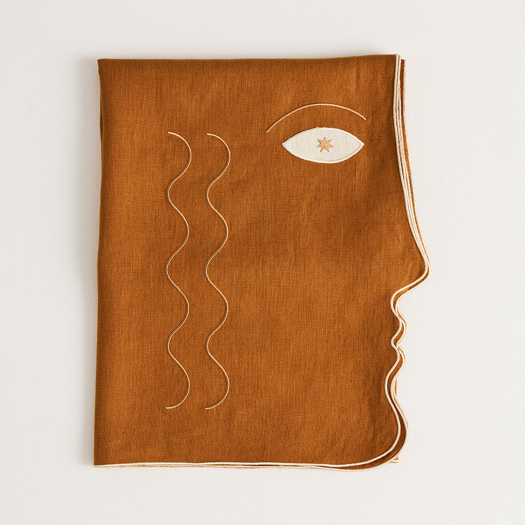 Tête à Tête Square Tablecloth | Caramel & Ivory