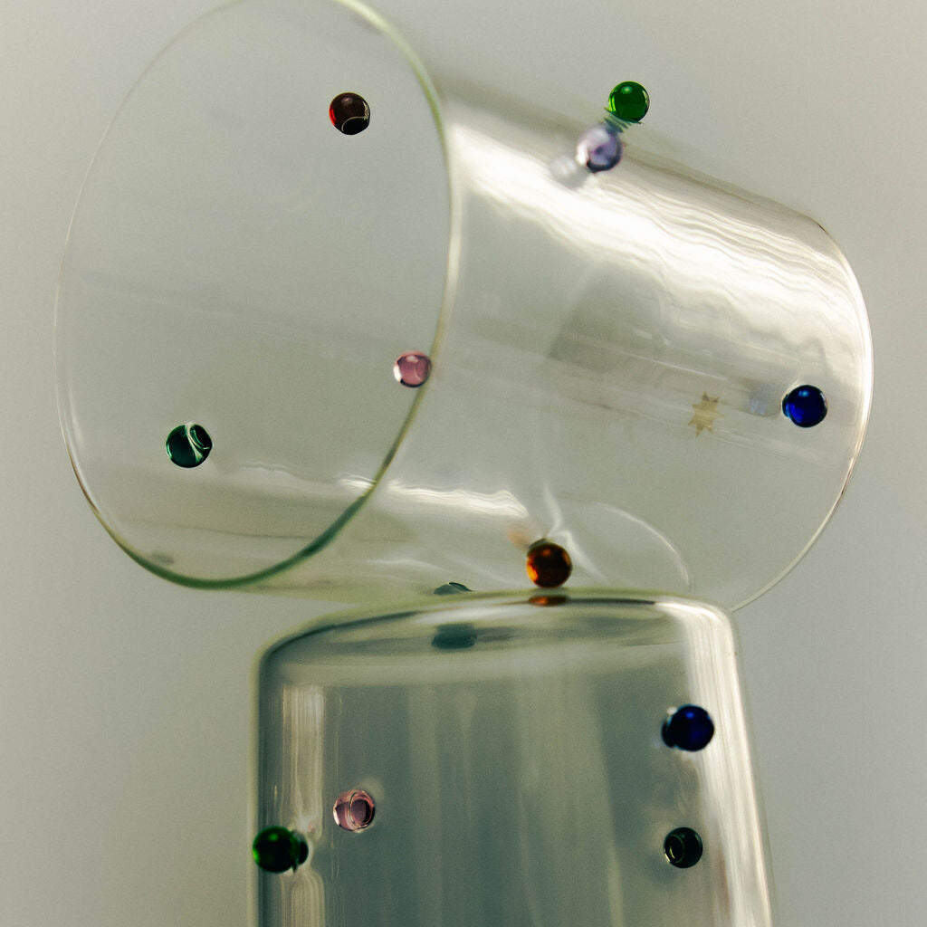 2 Pomponette Gobelets | Clear & Multi