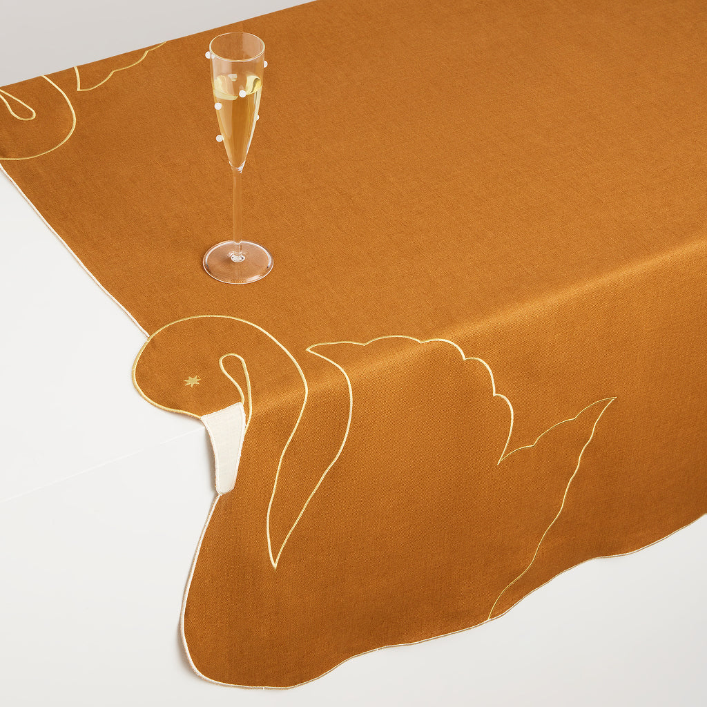 Swan Tablecloth | Caramel