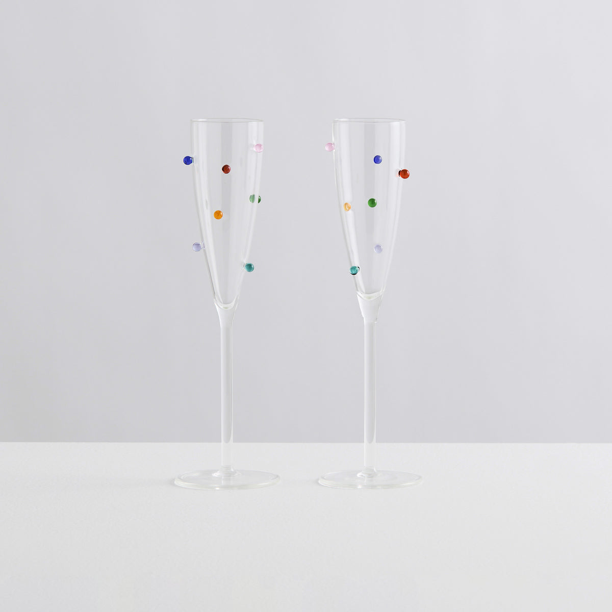 2 Pomponette Flutes | Clear & Multi
