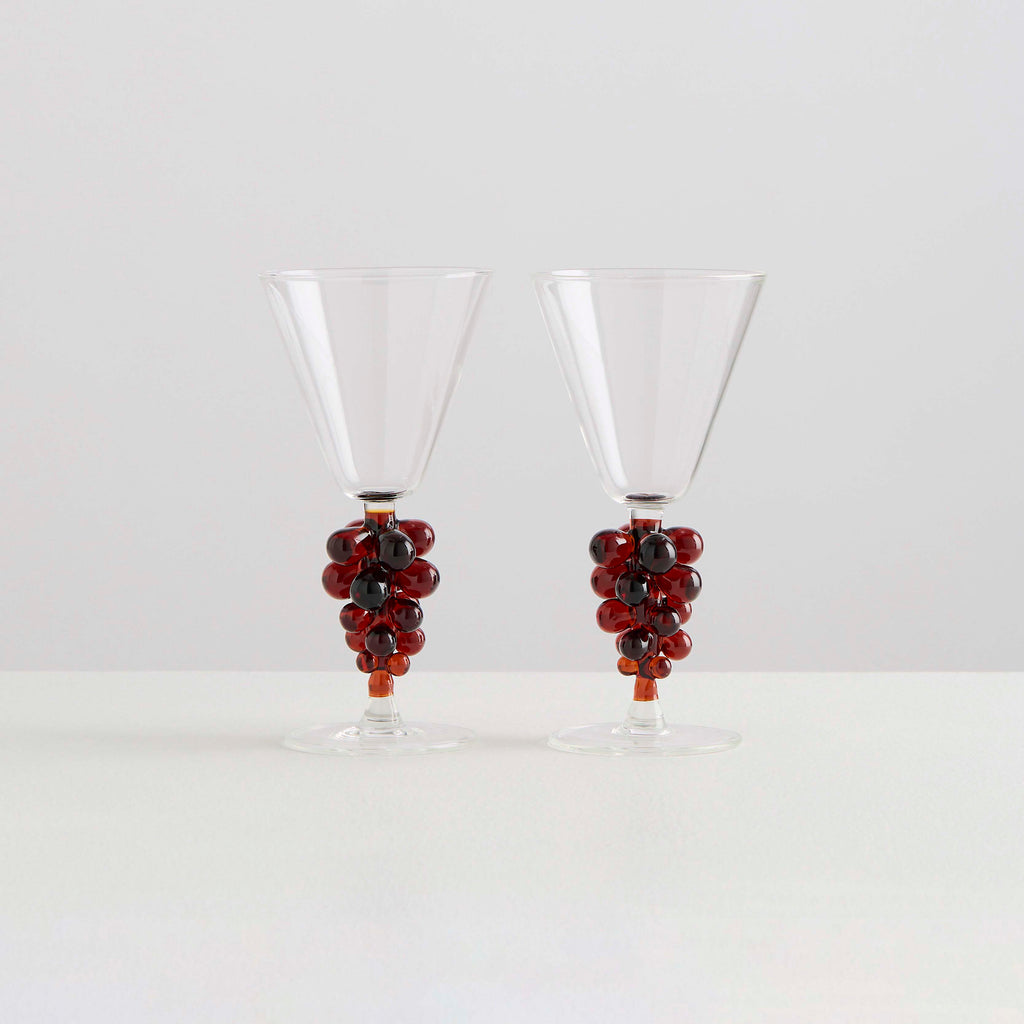 Bordeaux Wine Glasses | Clear & Amber (Set of 2)