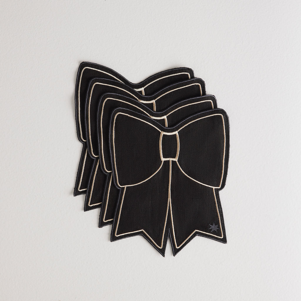 4 Bow Cocktail Napkins