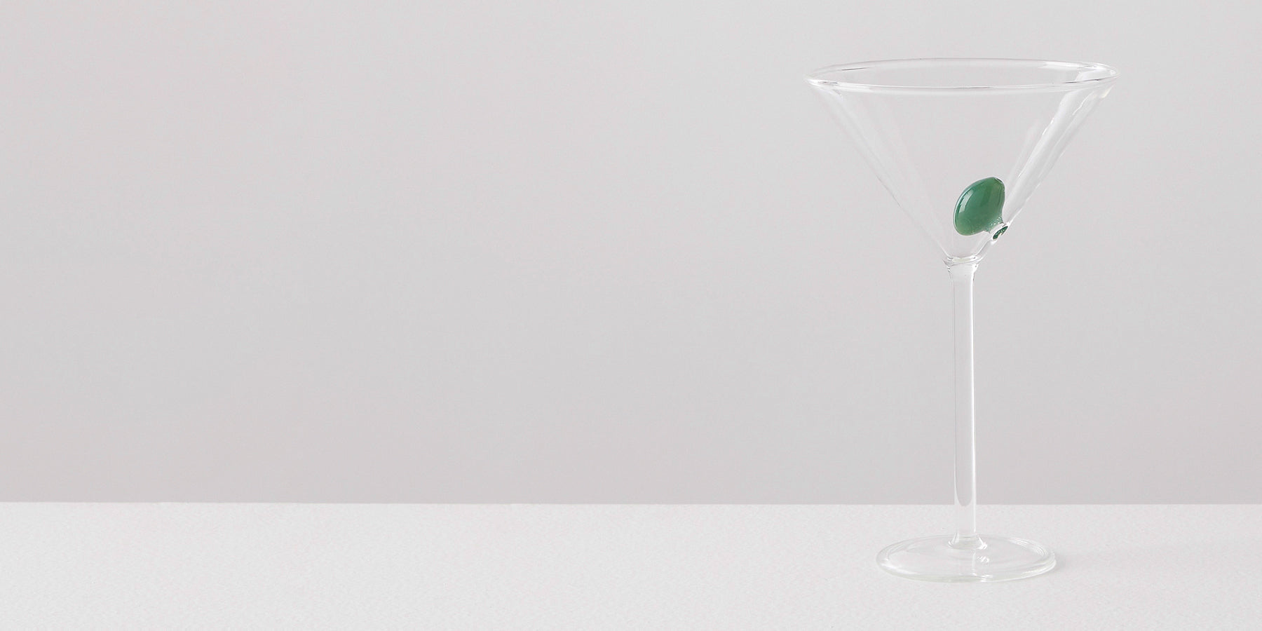 Martini Glass Clear & Green Maison Balzac International