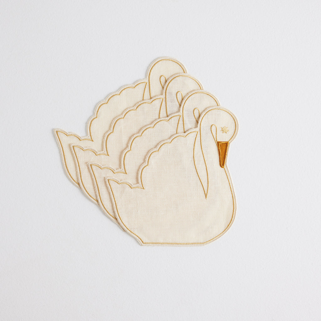 Maison Balzac Swan Cocktail Napkins