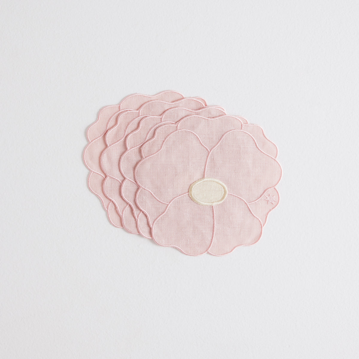 4 Wild Rose Napkins | Pink & Ivory