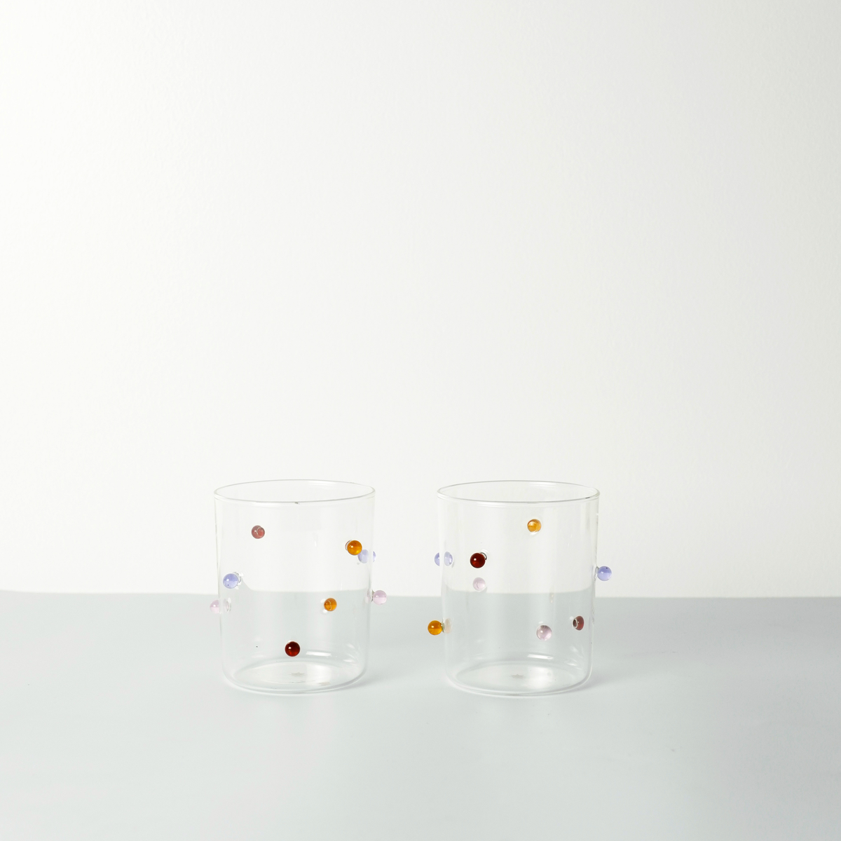 2 Medium Pomponette Gobelets | Clear & Summer