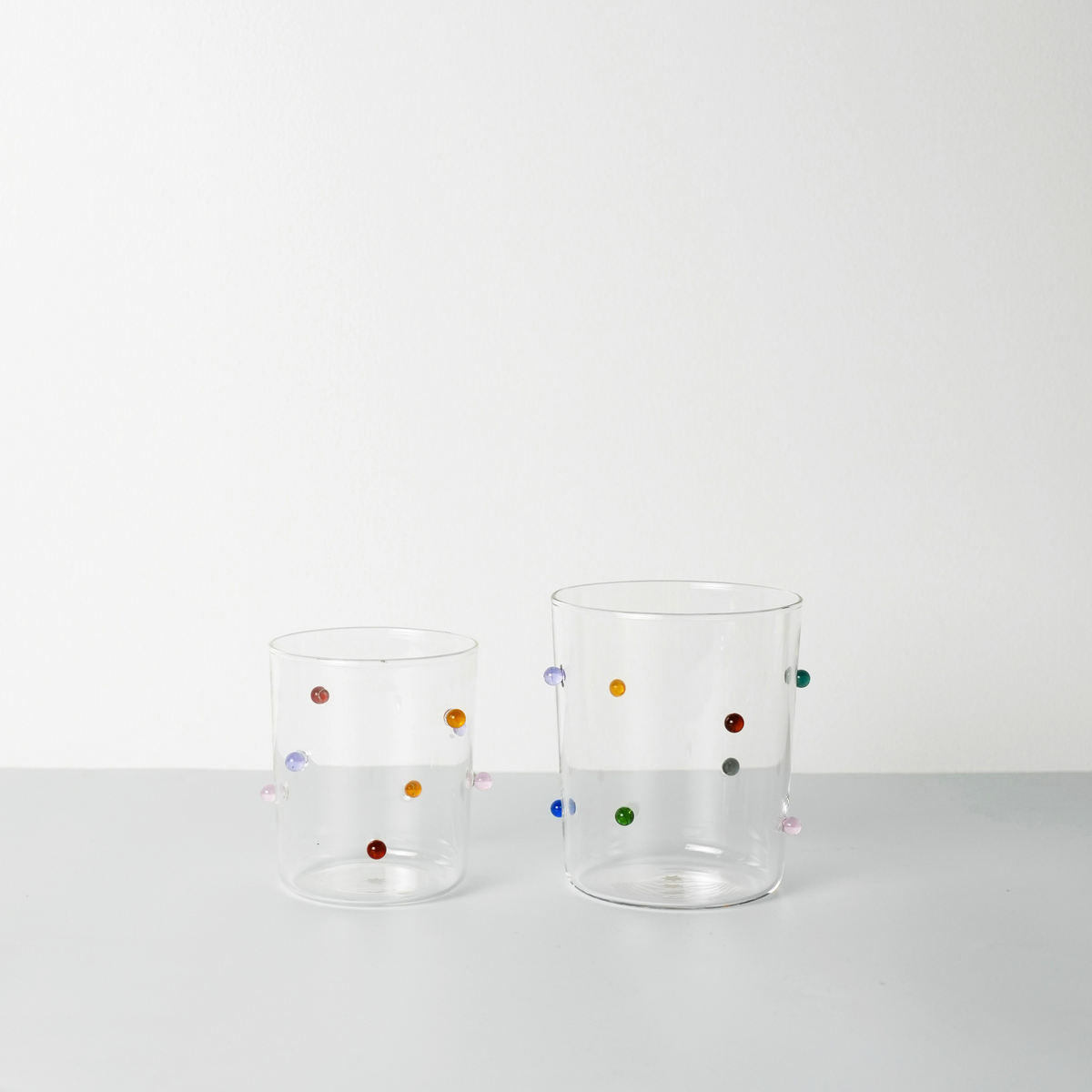 2 Medium Pomponette Gobelets | Clear & Summer
