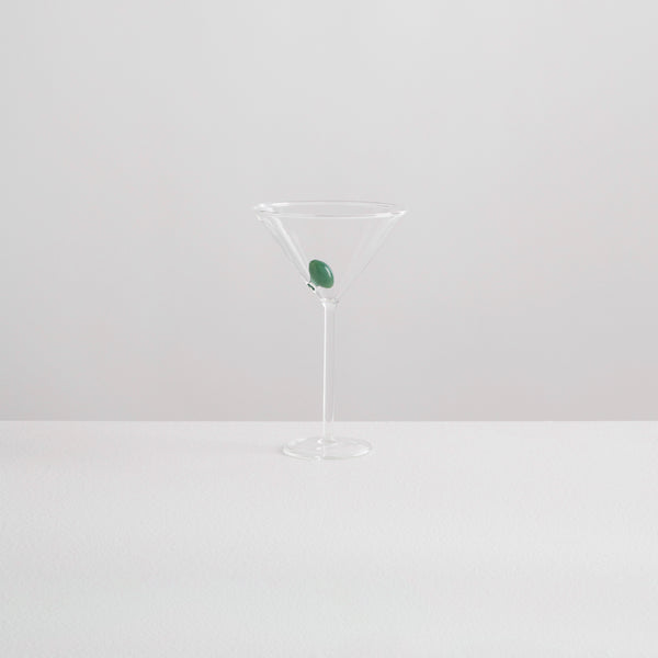 Martini Glass | Clear & Green